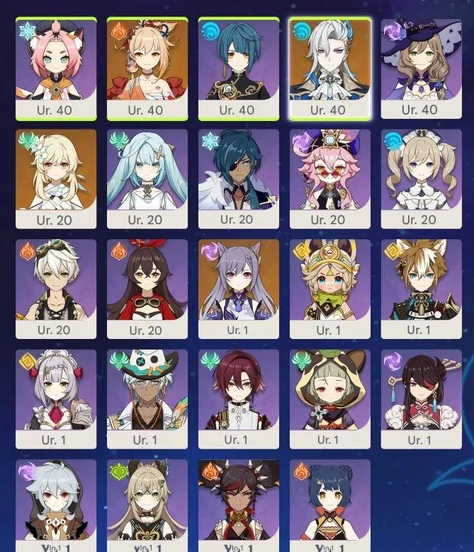 GI1417 Starter Neuvillette Yoimiya account AR22 